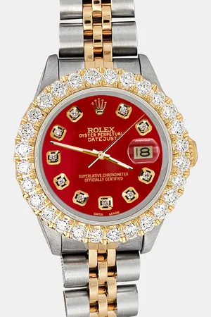Rolex Custom 1.96ct Diamonds 18K Yellow Gold Stainless Steel Datejust Automatic Women