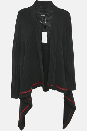 Zadig & Voltaire Rib Knit Open Front Cambi Cardigan One Size