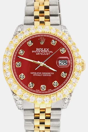 Rolex Custom 4.4ct Diamonds 18K Yellow Gold Stainless Steel Datejust 178273 Automatic Women