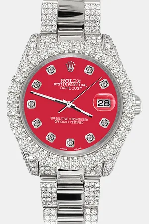 Rolex Custom Scarlet 7.2ct Diamonds Stainless Steel Datejust 178240 Automatic Women