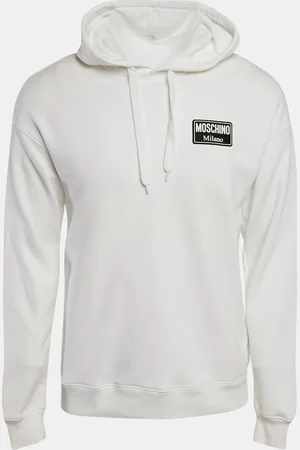 Moschino Logo Applique Detail Cotton Hooded Sweatshirt XS