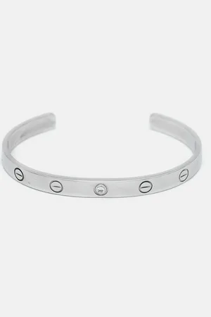 Cartier Love 1 Diamond 18k Gold Open Cuff Bracelet 17