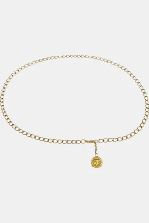 CHANEL Plated Medallion Chain Belt