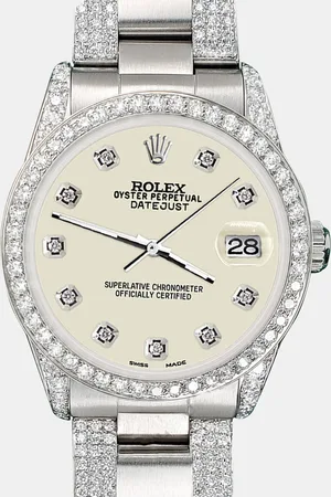 Rolex Custom 3.5ct Diamond Stainless Steel Datejust Automatic Women