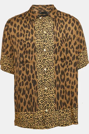 AllSaints Leopard Print Button Front Oversized Shirt XXL