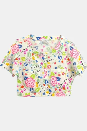 CHANEL Nylon Cropped T-Shirt Woman Size 42