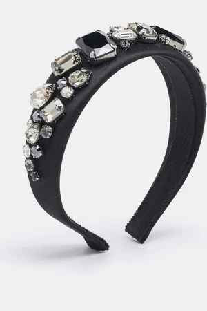 Prada Crystal Embellished Satin Headband