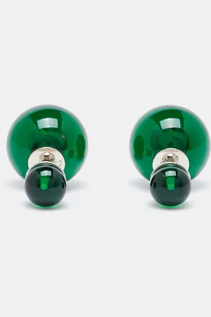 Dior Tribale Resin Silver Tone Stud Earrings