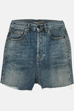Saint Laurent Saint Laurent Denim Raw-Edge Detail Shorts M
