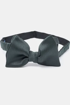 Lanvin Dark Silk Double Bow Tie