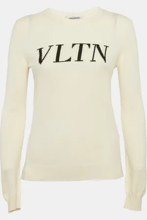VALENTINO VLTN Intarsia Wool Blend Sweater S