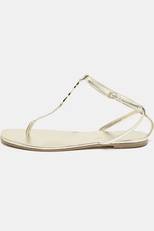 Saint Laurent Saint Laurent Leather Cassandra Thong Flat Sandals Size 39