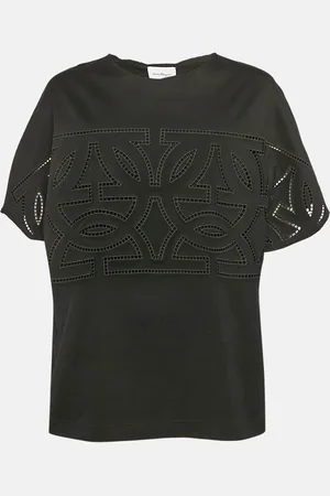 Salvatore Ferragamo Jersey Cut-Out Detail Top L