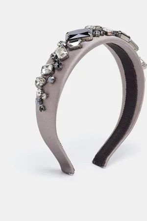 Prada Crystal Embellished Satin Headband