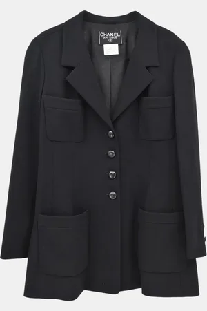 CHANEL Wool Single Breasted Jacket Women Size 44