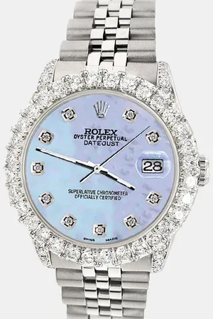 Rolex Custom / MOP 2.95ct Diamond Stainless Steel Datejust Automatic Women