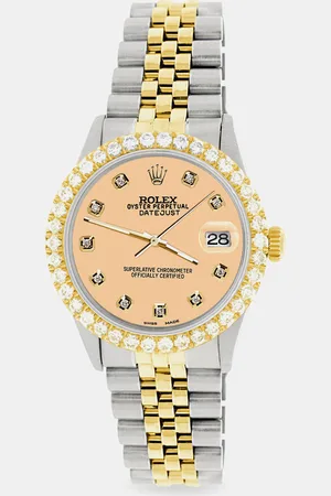 Rolex Custom Mustard 3.05CT Diamond 18K Yellow Gold Stainless Steel Datejust Automatic Men