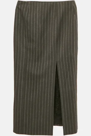 VERSACE Pinstripe Wool Pencil Skirt S