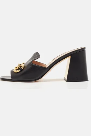 Gucci Leather Horsebit Slide Sandals Size 41
