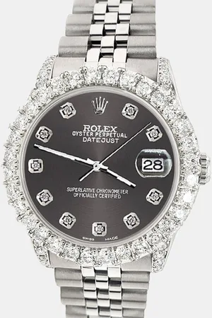 Rolex Custom Rhodium 2.95ct Diamond Stainless Steel Datejust Automatic Women