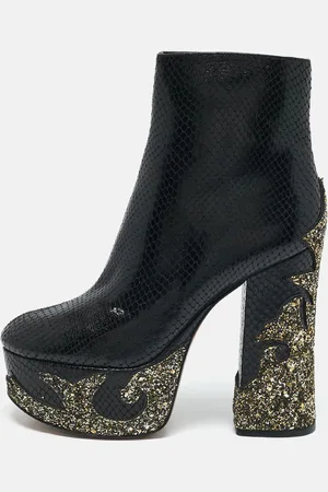 Marc Jacobs Python Embossed Leather Ankle Length Boots Size 37