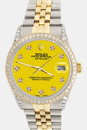 Rolex Custom 1.4ct Diamond 18k Gold Stainless Steel Datejust Automatic Men