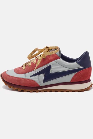 Marc Jacobs Tricolor Suede and Leather Lace Up Sneakers Size 37