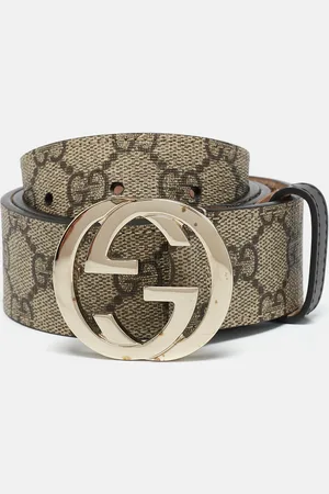 Gucci GG Supreme Canvas Interlocking G Buckle Belt 80CCM