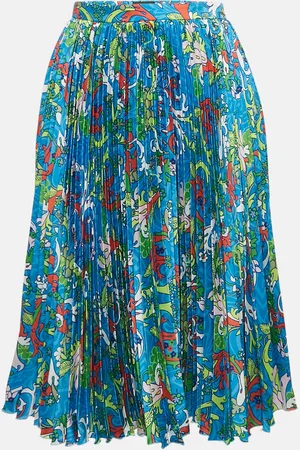 VERSACE Kids /Blue Baroccofest Print Plisse Skirt 10 Yrs