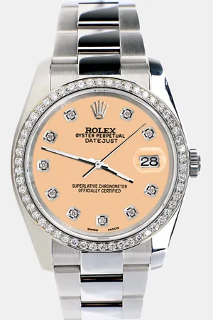Rolex Custom Mustard Diamond Stainless Steel Datejust 116200 Automatic Men