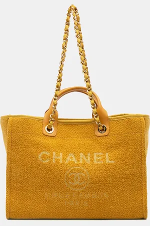 CHANEL Lurex Boucle Medium Deauville Satchel Bag