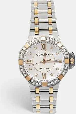 CONCORD Mother of Pearl Aftermarket Diamonds 18k Rose Gold Stainless Steel Saratoga 02.3.15.1165 Women