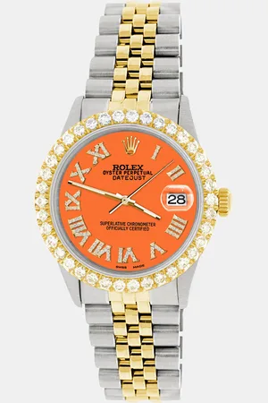 Rolex Custom Pastel 3.10CT Diamond 18K Yellow Gold Stainless Steel Datejust Automatic Men