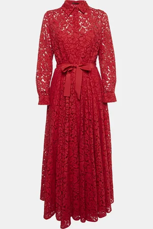CH Carolina Herrera Floral Lace Button Front Maxi Shirt Dress L