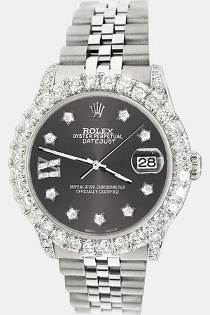 Rolex Custom Rhodium 2.95ct Diamond Stainless Steel Datejust Automatic Women