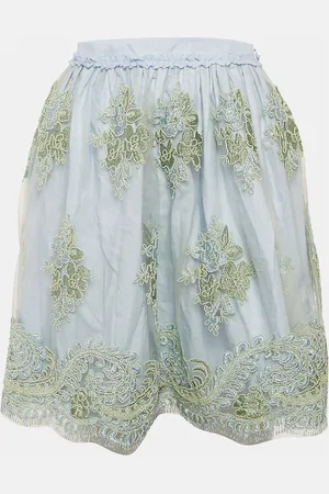 ERMANNO SCERVINO Embroidered Tulle Ruffled Skirt 10 Yrs