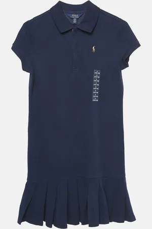 Ralph Lauren Kids Cotton Pique Pleated Polo Dress 12/14 Yrs