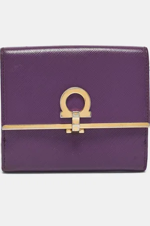 Salvatore Ferragamo Leather Gancini Clip Compact Wallet