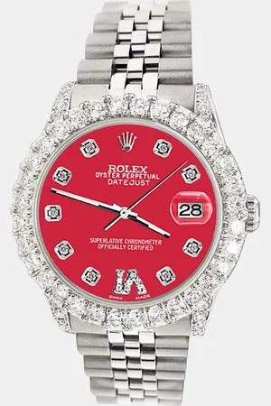Rolex Custom Scarlet 2.95ct Diamond Stainless Steel Datejust Automatic Women