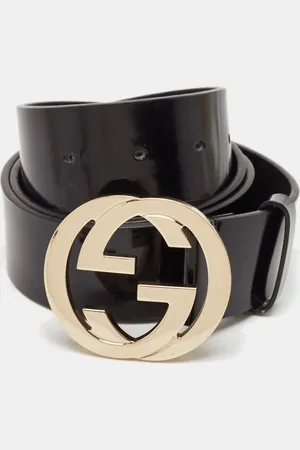 Gucci Patent Leather Interlocking G Buckle Belt 95CM