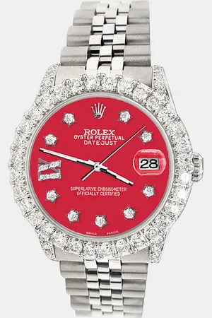 Rolex Custom Scarlet 2.95ct Diamond Stainless Steel Datejust Automatic Women