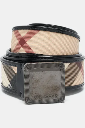 Burberry Supernova Check PVC and Patent Leather Buckle Belt 90CM