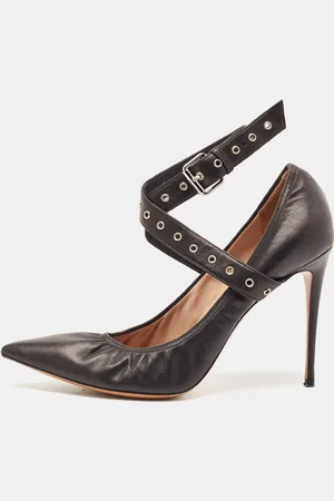 VALENTINO Leather Grommet Love Latch Pumps Size 39.5