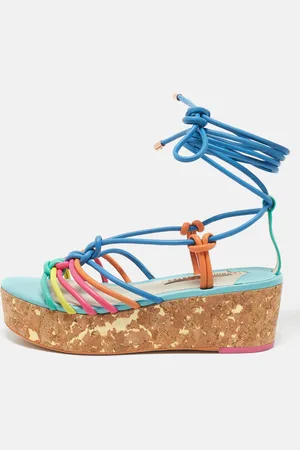 SOPHIA WEBSTER Leather Cord Copacabana Platform Sandals Size 37.5