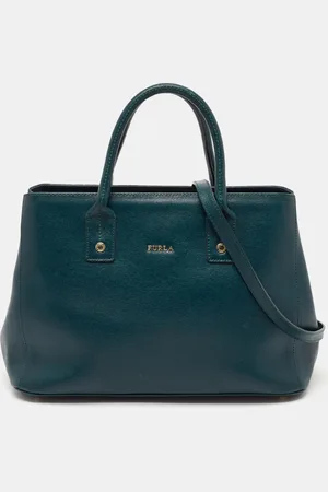 Furla Teal Leather Linda Tote