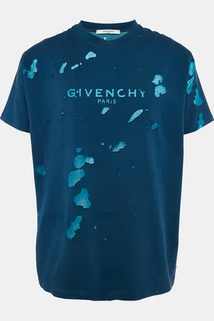 Givenchy Logo Print Distressed Cotton Crew Neck T-Shirt S