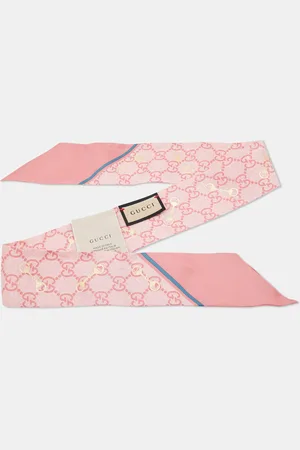 Gucci GG Horsebit Print Silk Neck Bow