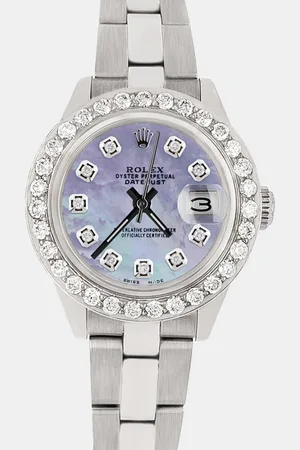 Rolex Custom Aqua MOP 1.3ct Diamond Stainless Steel Datejust Automatic Women