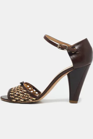 Marc Jacobs /Gold Leather Ankle Strap Sandals Size 37.5