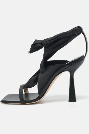 Sebastian Leather and Nylon Ankle Tie Sandals Size 40
